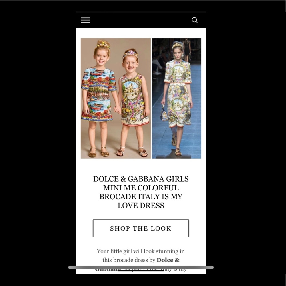 This Dolce and Gabbana dress is part in the “Italy is my Love” collection.